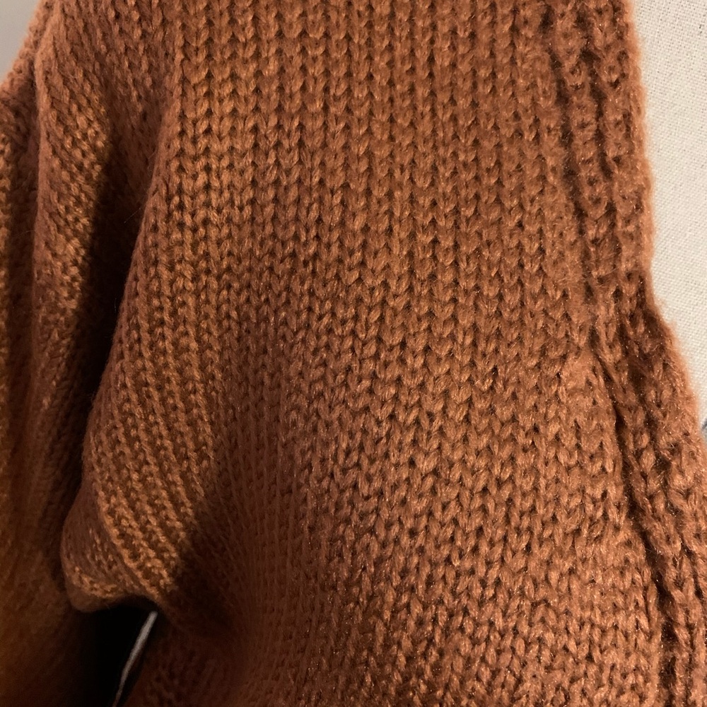 ❌DONATED❌Carmel Brown Fringe Open Style Sweater Cardigan - Picture 9 of 13